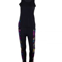 Tights &Top- Black with Pattern