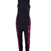 Tights & Top-Black & Maroon